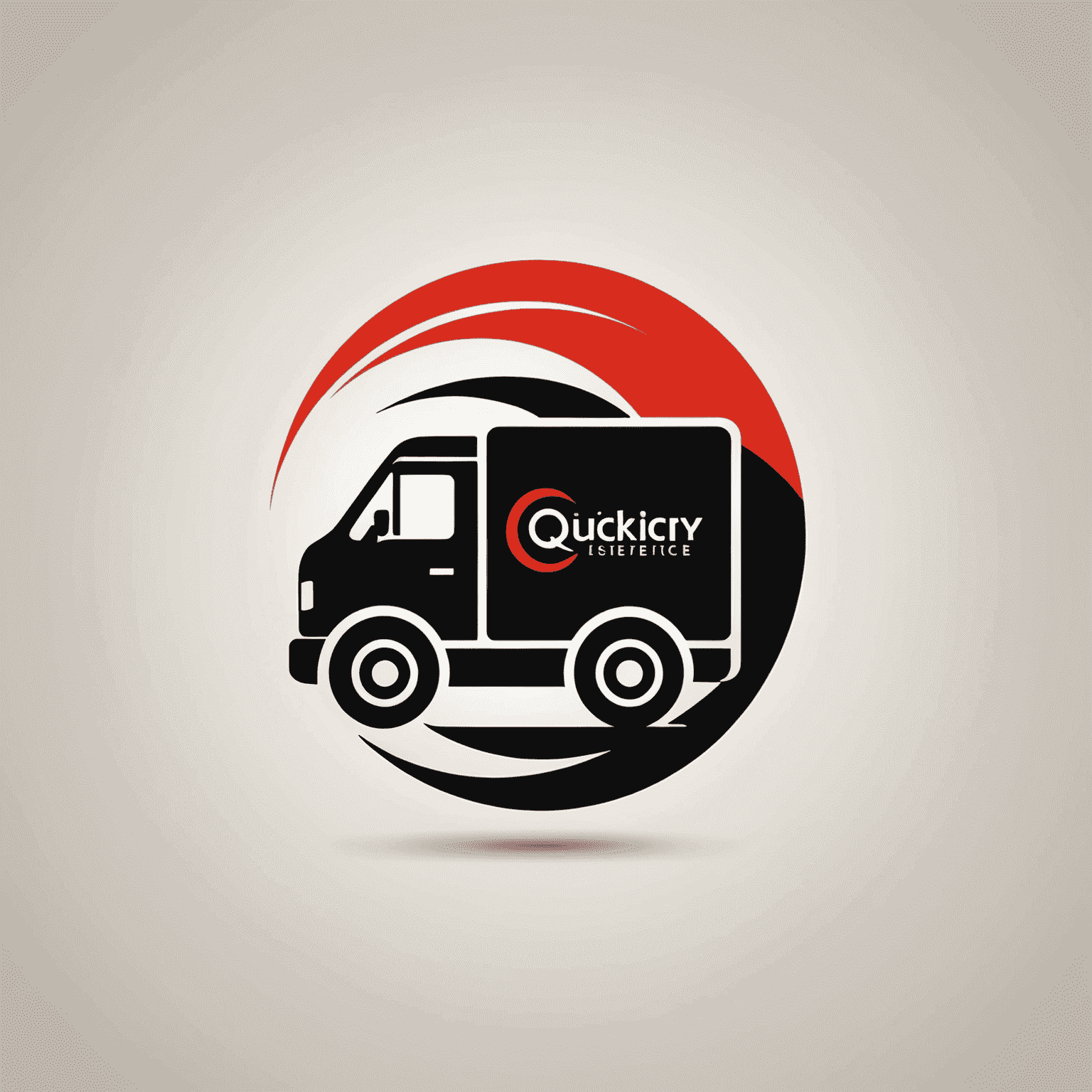 Quickdeliveriescity logosu - Kırmızı ve siyah renklerle stilize edilmiş hızlı teslimat sembolü